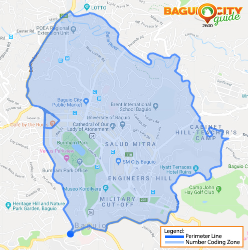 Map of Baguio for Coding Vehicles